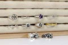 .925 Sterling Silver Curated Ring Lot of 10 Rings Various Sizes & Styles