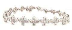 925 Sterling silver cubic zirconia cross link bracelet
