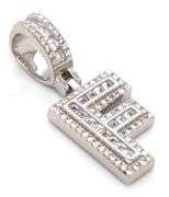 925 Sterling silver Initial F cubic zirconia pendant