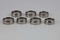 Lot of 15 Stainless Steel 316L Laser Cut Rings Removable Dead Fish Cut Out