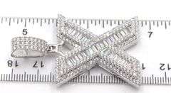 925 Sterling silver X initial cubic zirconia pendant