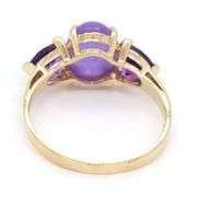 14kt Yellow gold purple Jade and amethyst ring