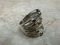 Sterling Silver Natural Gemstone Perdiot Ring Size 6