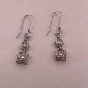 CERTIFIED 14K WHITE GOLD DIAMOND EARRINGS
