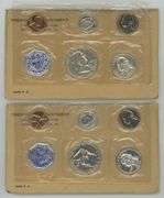 2 Gem 1956 5-pc Silver Proof Sets in original envelopes