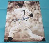 HAND SIGNED MICKEY MANTLE 8X10 WITH COA