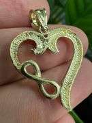 10k Yellow Gold Infinity Heart Pendant Forever Love Charm