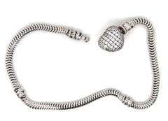 925 Sterling silver bracelet with heart shaped cubic zirconia clasp