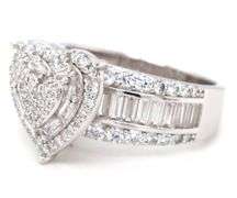 925 Sterling silver heart shaped white cubic zirconia ring