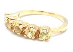 14kt Yellow gold 5 stone citrine band