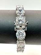 14 Kt. White Gold Plated Huge 59.5 Ctw.17 Count Simulated White VVs1  Diamond Tennis Bracelet