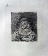 Extremely Rare and Collectible Antique Etching After Rembrandt, c. 1880