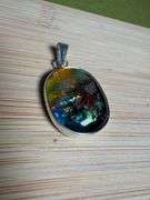 Sterling Silver 925 One of a Kind Dichroic Glass Pendant