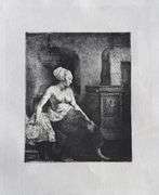 Extremely Rare and Collectible Antique Etching After Rembrandt, c. 1880