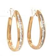 14kt Yellow gold 0.50ctw RBC and Baguette hoop earrings