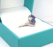 Darling 1.90CTW Triangle Faceted Tanzanite & Diamond Ring in Sterling Silver