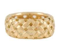 Vintage Tiffany & Co. Polished Basket Weave Band Ring in 18K