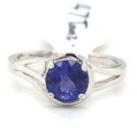 Darling1.47CTS Round Faceted Tanzanite Ring in Sterling Silver