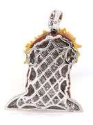 925 Sterling silver Jesus head pendant with cubic zirconia