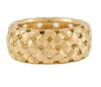Vintage Tiffany & Co. Polished Basket Weave Band Ring in 18K