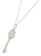 Tiffany & Co. 0.09ctw Diamond Flower Key Pendant Necklace in 18K