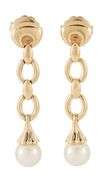 8.30MM Cultured Pearl Link Dangle Earrings in 14K