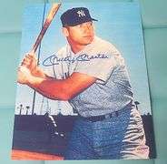 HAND SIGNED MICKEY MANTLE 8X10 WITH COA
