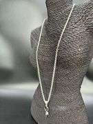 Sterling Silver Garnet Gemstone Pendant w/ 30" Sterling Silver Rolo Chain