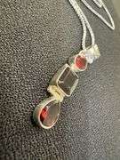 Sterling Silver Garnet Pendant Natural Gemstone