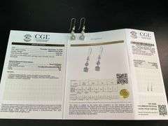 CERTIFIED 14K WHITE GOLD DIAMOND EARRINGS