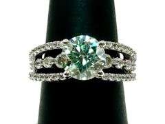 Sparkling 2.68 Ct Blue Ice Fire Moissanite Ring