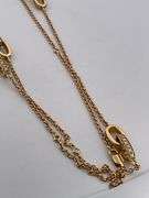 CERTIFIED 18K YELLOW GOLD LONG STATION NECKLACE WITH DIAMONDS