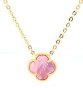 925 Sterling silver mother of pearl clover pendant on chain