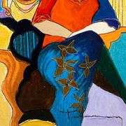 "Waiting" by Itzchak Tarkay (1935-2012)