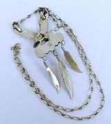 Vintage Native American Sterling Turquoise Eagle Necklace, JJ