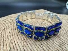 Original Handmade Mosaico Bracelet 8.5" 925 Sterling Silver Mexico Artistic Jewelry