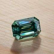 Huge 6.10 Ct Paraiba Green Emerald Cut Fire Moissanite