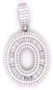 925 Sterling silver Initial O cubic zirconia pendant