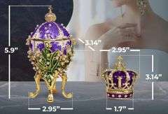 Purple Lilies of the Valley Easter Egg Replica – Extra Large with Crown