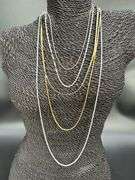 Sterling Silver 925 Italy 5 Chain Layered Set 30" Adjustable, 24", 20", 18", 16"