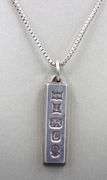 Vintage 925 sterling silver heavy Hallmark Ingot pendant on box chain