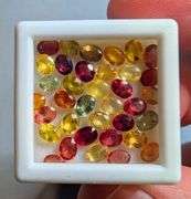 Heated only! 7.27ct fancy color Sapphire set