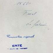 "Phi-Phi, Decor Fait pour les Bouffes-Parisiens, 17 Mars 1957" by Erte (1892-1990)