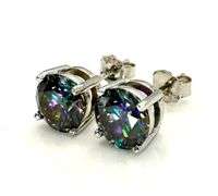 2 Ctw Simulated Russian Color Change Alexandrite Earrings