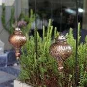 Set of 2 Solar Moroccan Metal Lanterns