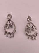 CERTIFIED BRAND NEW 14K WHITE GOLD DIAMOND CHANDELIER EARRINGS