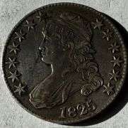 1825 Double Profile Bust Half Dollar