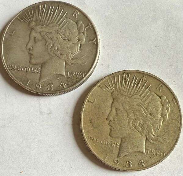 1934 P D Circulated Peace Dollars