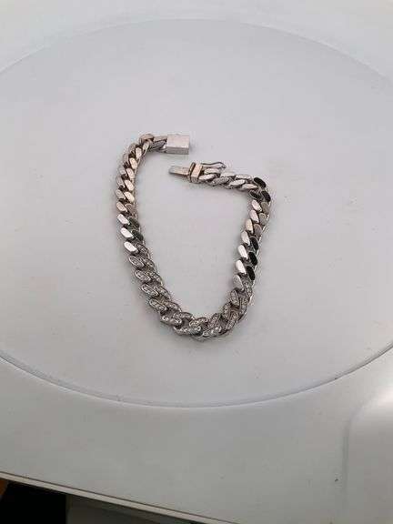 CERTIFIED BRAND NEW MEN'S 18K WHITE GOLD AND DIAMOND CUBAN LINK BRACELET