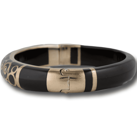 Gold Plated Silver CZ Resin Bangle